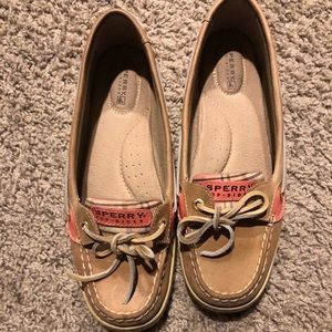 Sperry Angelfish pink plaid boat shoe